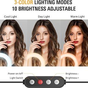 Ring Light 6" Clip on Clamp for Computer Laptop Zoom Video Conference Lighting